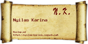 Nyilas Karina névjegykártya